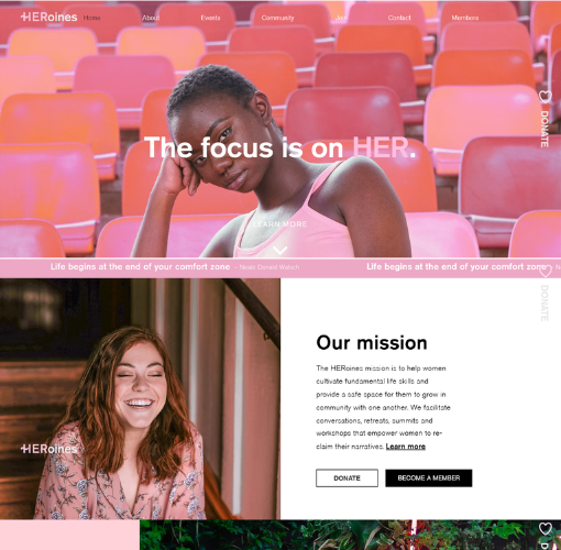heroinesinc wix website by akib hossain